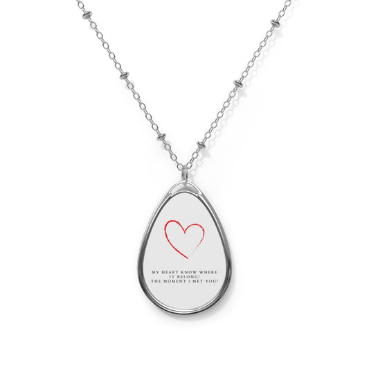 Necklace - My Heart Know Where It Belongs Oval Necklace