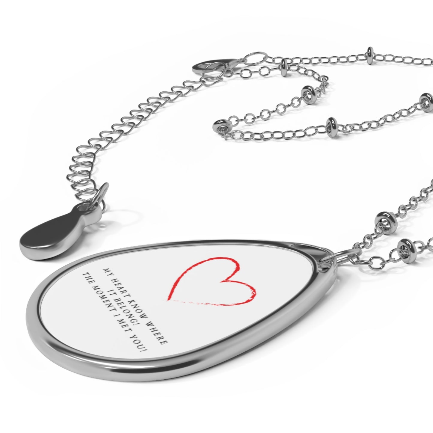 Necklace - My Heart Know Where It Belongs Oval Necklace